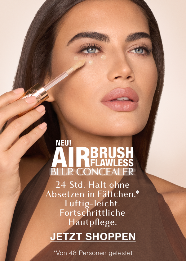 NEU! AIRBRUSH FLAWLESS BLUR CONCEALER 24 STUNDEN Halt ohne Absetzen in Fältchen.* Luftig-leicht. Fortschrittliche Hautpflege. NEU! AIRBRUSH FLAWLESS BLUR CONCEALER 24 STUNDEN Halt ohne Absetzen in Fältchen.* Luftig-leicht. Fortschrittliche Hautpflege.