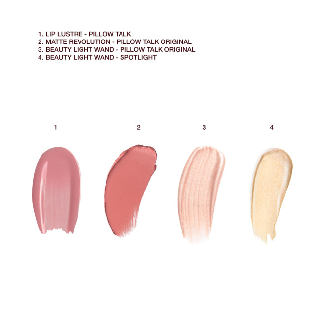 Pillow Talk Iconic Lip and Cheek Secrets swatches