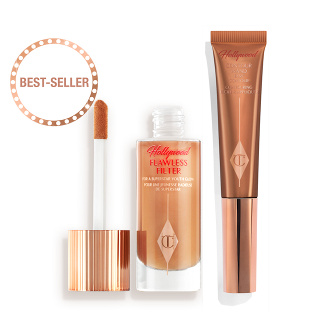 Hollywood Sculpt + Glow Duo : highlighter et produit de contouring liquides Hollywood Sculpt + Glow Duo : highlighter et produit de contouring liquides
