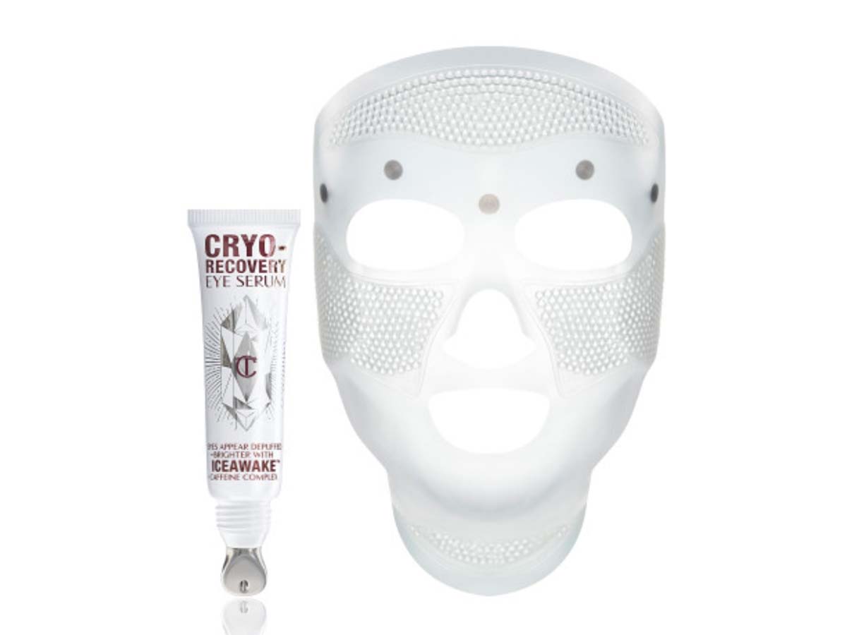 Cryo-Recovery Duo packshot for blog Charlotte's cryotherapy-inspired Cry-Recovery Facial Duo includes an eye serum and a reusable face mask