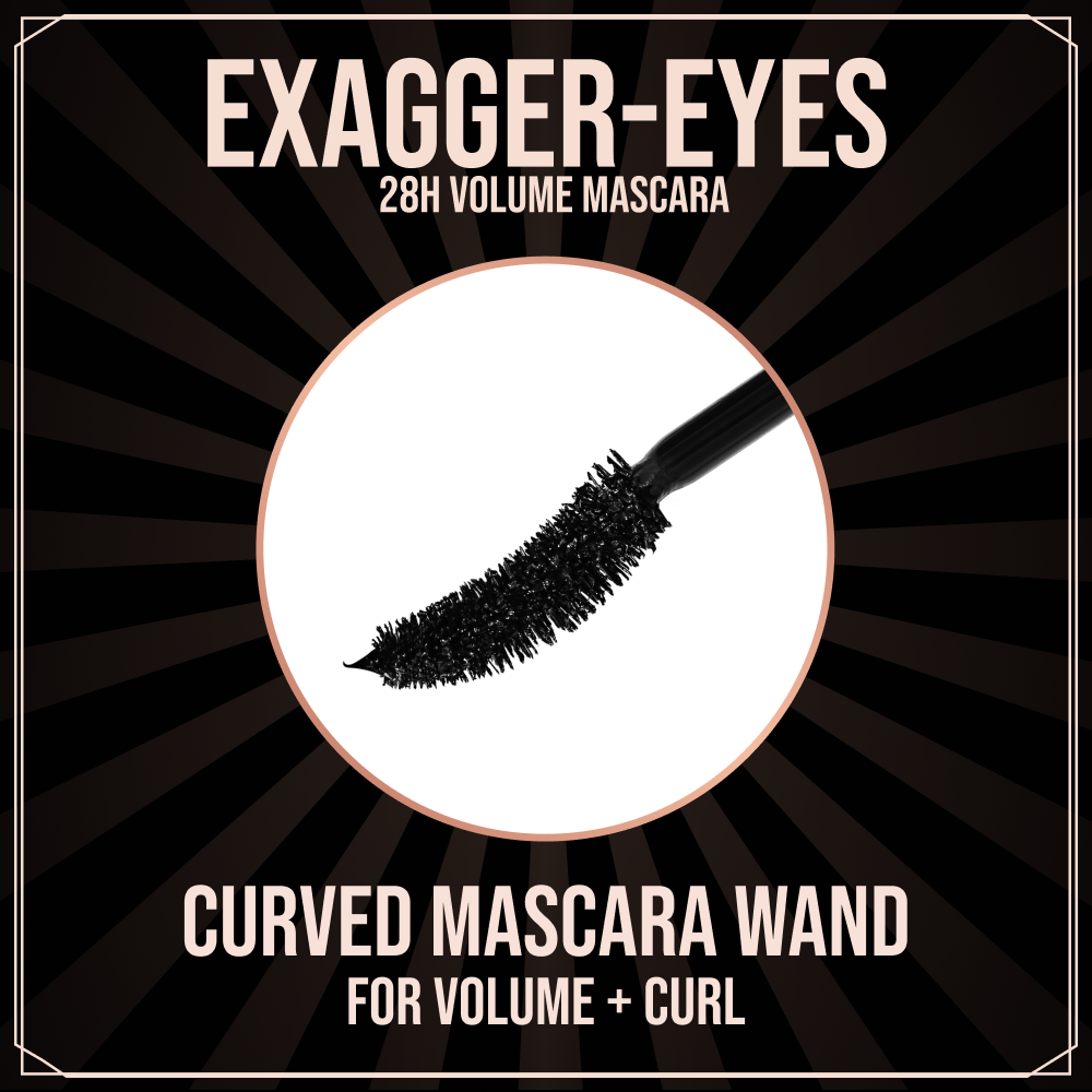 Exagger-Eyes Mascara wand Exagger-Eyes Mascara curved mascara wand for long-lasting 28-hour volume and curl