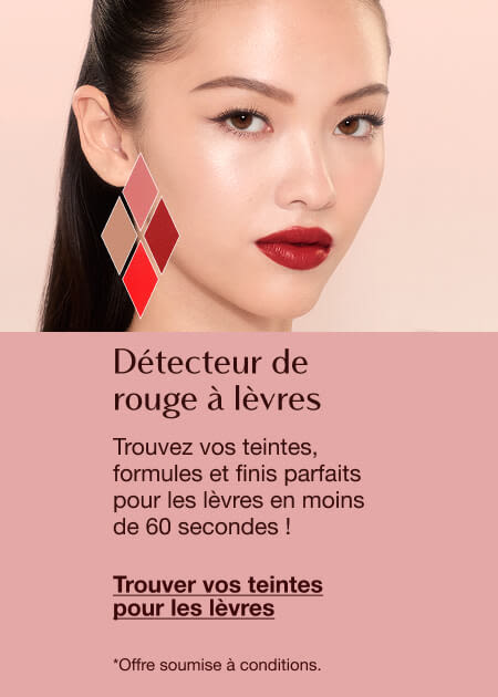 FR lipstick-inline Lipstick Shade Finder featuring a close-up of a person’s face with lipstick swatches and text inviting users to find their perfect lip shades, formulas, and finishes in under 60 seconds.