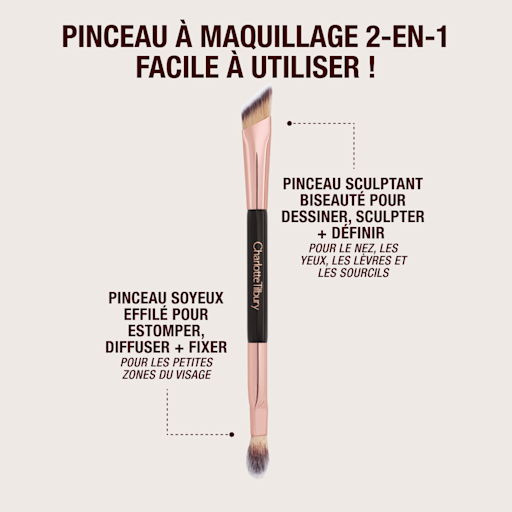 FR BRUSH-INFOGRAPHICS Double-ended angled brush with text. Vue 2