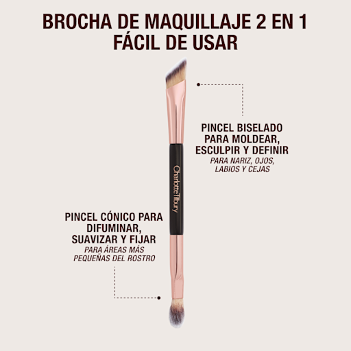 ESUS BRUSH-INFOGRAPHICS Double-ended angled brush with text. Vista 2