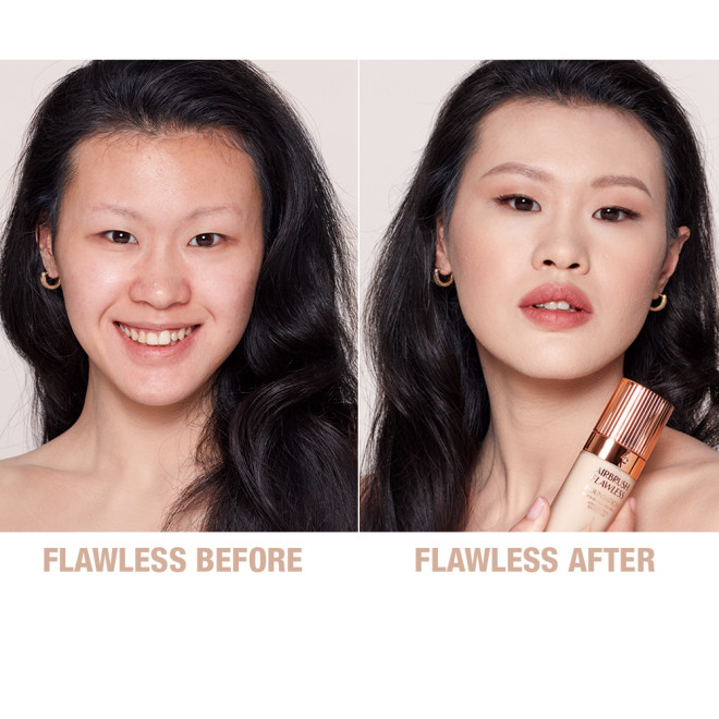 Airbrush Flawless Finish Foundation 3 warm before and after