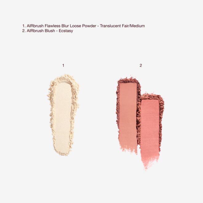 AIRBRUSH FLAWLESS POWDER, BLUSH & TOOLS SWATCHES AIRBRUSH FLAWLESS POWDER, BLUSH & TOOLS SWATCHES