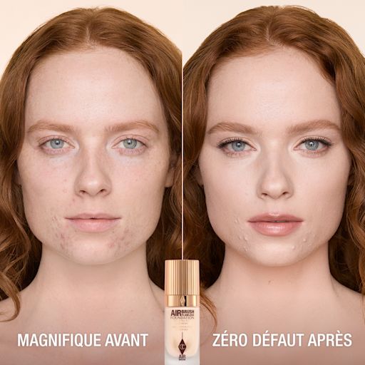 AIRBRUSH FLAWLESS FOUNDATION AVANT ET APRÈS teinte 2 Cool (Froid) AIRBRUSH FLAWLESS FOUNDATION AVANT ET APRÈS teinte 2 Cool (Froid)