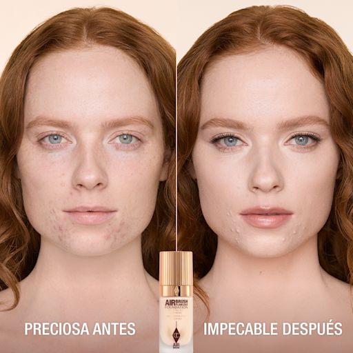 Antes y después de usar Airbrush Flawless Foundation 2 Cool Antes y después de usar Airbrush Flawless Foundation 2 Cool
