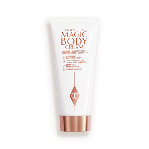 Magic Body Cream Closed A tube of a body moisturiser.