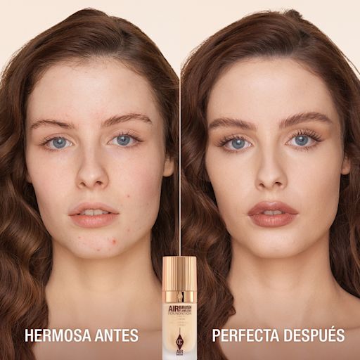 Antes y después de usar Airbrush Flawless Foundation 3 Warm Antes y después de usar Airbrush Flawless Foundation 3 Warm