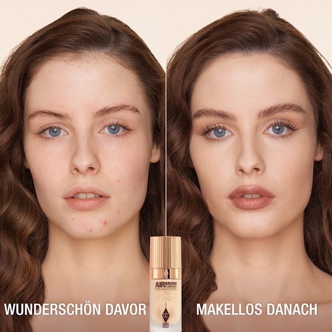AIRBRUSH FLAWLESS FOUNDATION 3 WARM, VORHER UND NACHHER AIRBRUSH FLAWLESS FOUNDATION 3 WARM, VORHER UND NACHHER