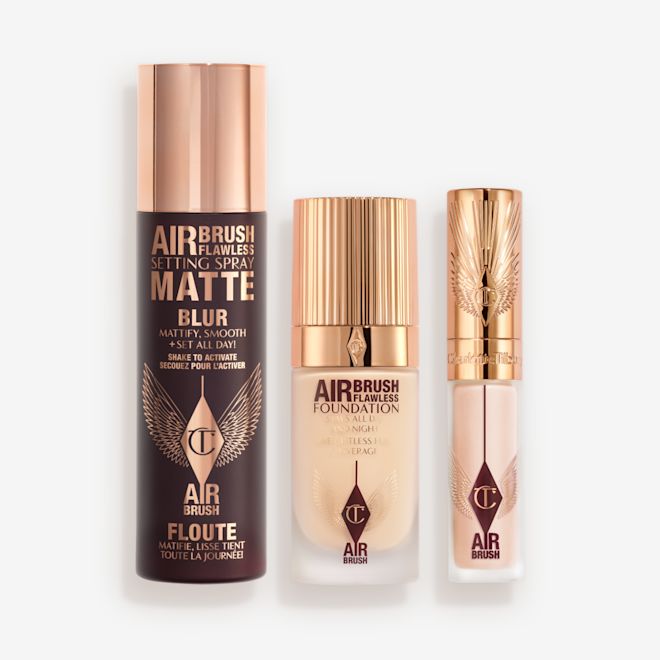 Airbrush Concealer + Airbrush Foundation + Matte Setting spray bundle packshot Airbrush Concealer + Airbrush Foundation + Matte Setting spray bundle packshot