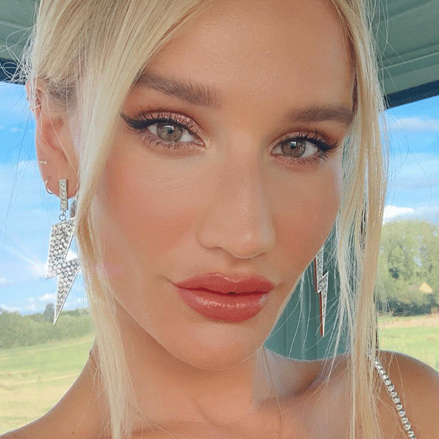 GIF with Sofia Tilbury wearing shimmery rose gold eye makeup with soft peach blush and rose-pink lipstick with gloss on top and a deep-tone model wearing smokey brown eye makeup with nude lip gloss.