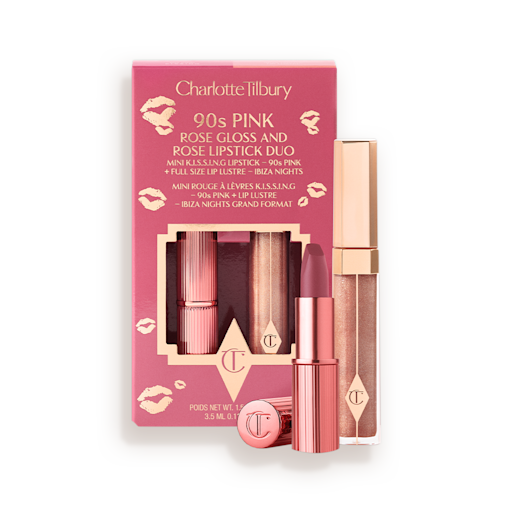 Lip Gloss & Mini Lipstick Kit in 90s Pink Lip Gloss & Mini Lipstick Kit in 90s Pink
