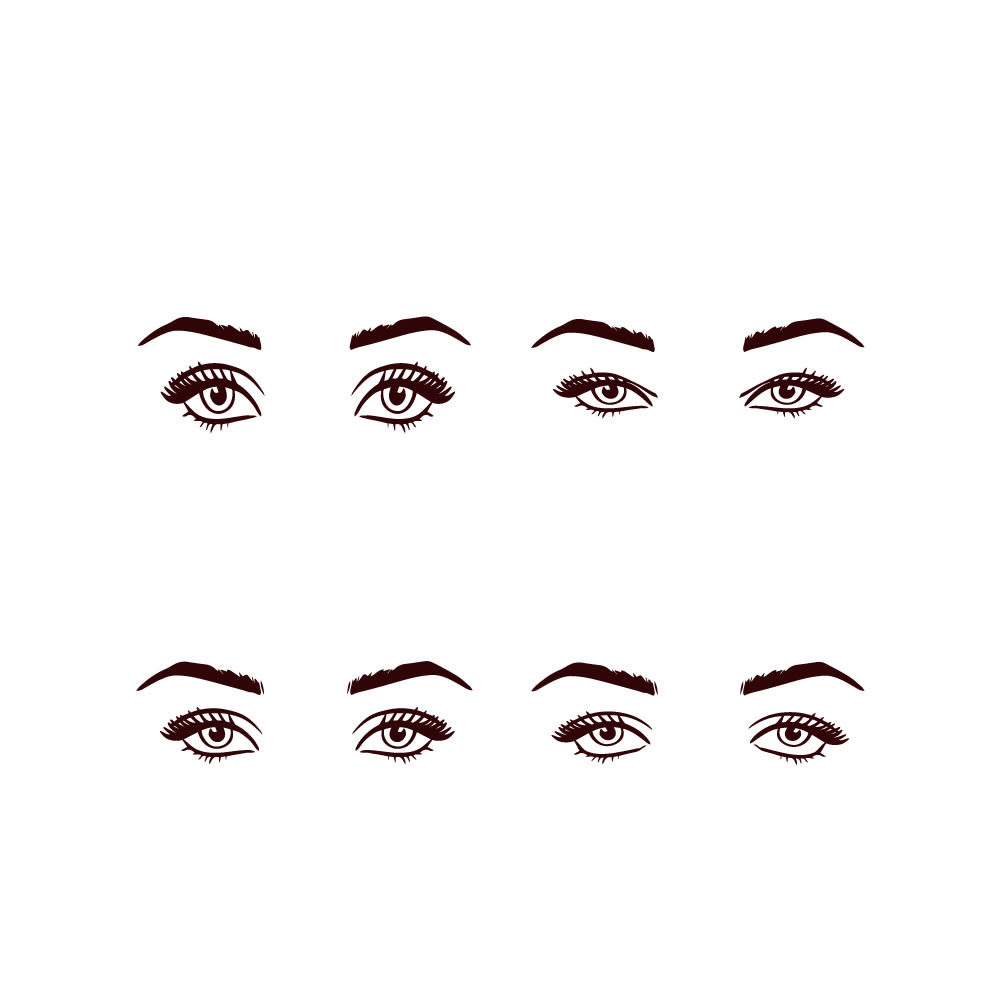 Eye Shape graphic Graphic depicting different eye shapes including hooded, round, almond and downturned eyes