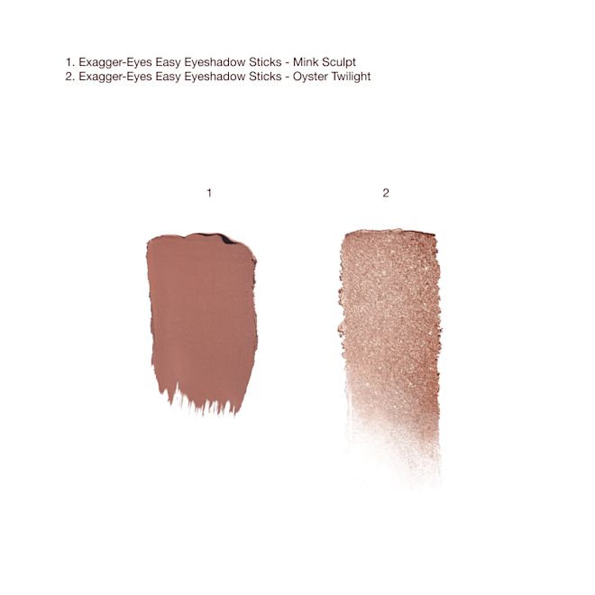 EXAGGER-EYES EASY EYESHADOW STICK + BLENDER BRUSH KIT texture swatch EXAGGER-EYES EASY EYESHADOW STICK + BLENDER BRUSH KIT texture swatch