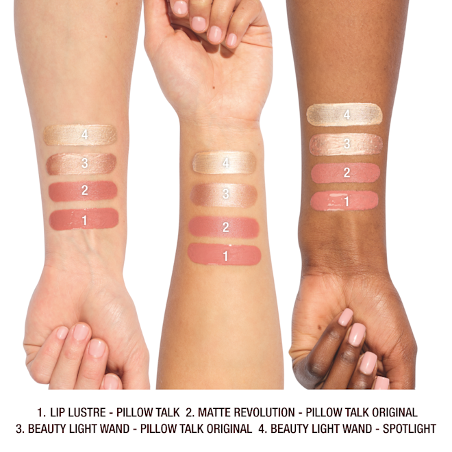 Pillow Talk Iconic Lip and Cheek Secrets arm swatch Pillow Talk Iconic Lip and Cheek Secrets arm swatch