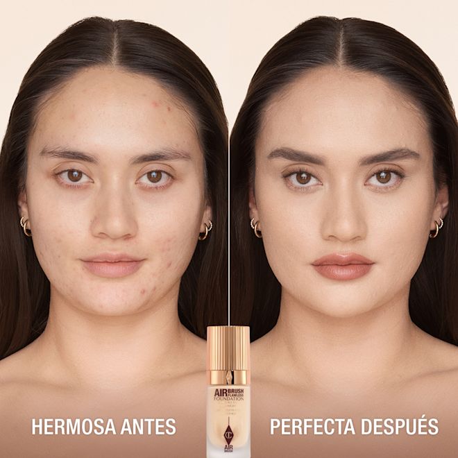 Modelo con Airbrush Flawless Foundation en 3 Neutral Modelo con Airbrush Flawless Foundation en 3 Neutral