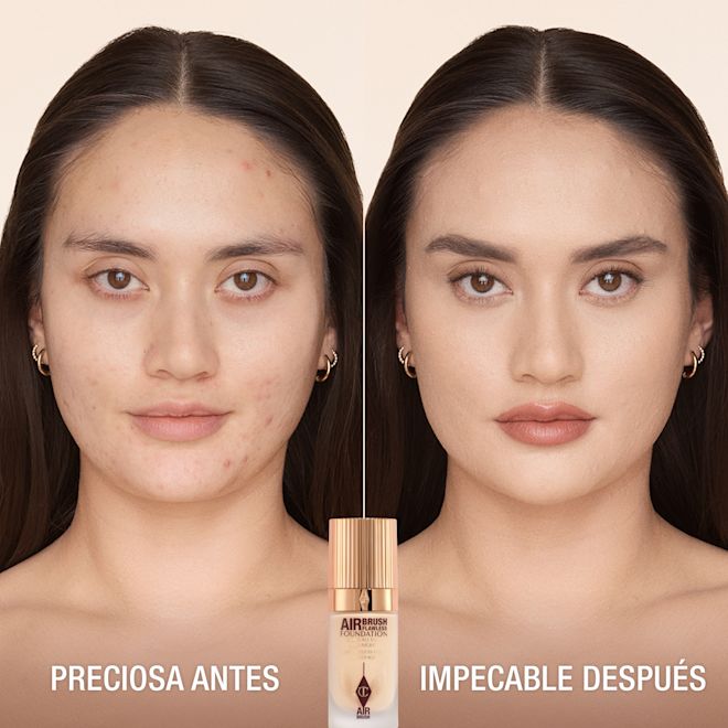 Modelo con Airbrush Flawless Foundation en 3 Neutral Modelo con Airbrush Flawless Foundation en 3 Neutral
