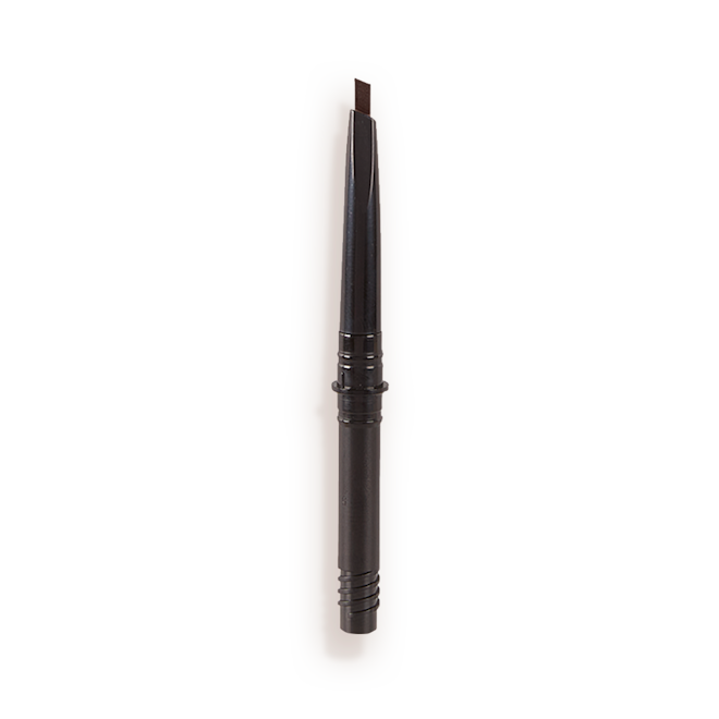 Brow Cheat Refill in Black Brown open An open, black-brown-coloured eyebrow tint refill with a black-coloured body.