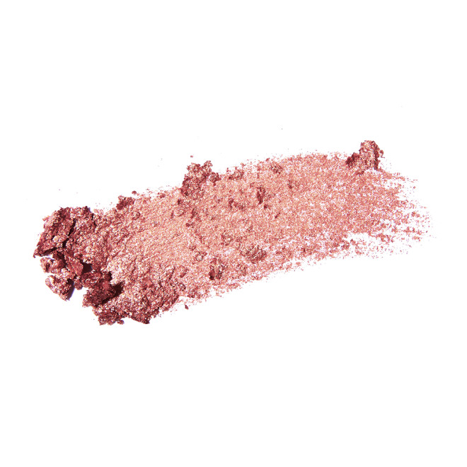 Swatch of an eyeshadow pigment in a berry-pink shade.