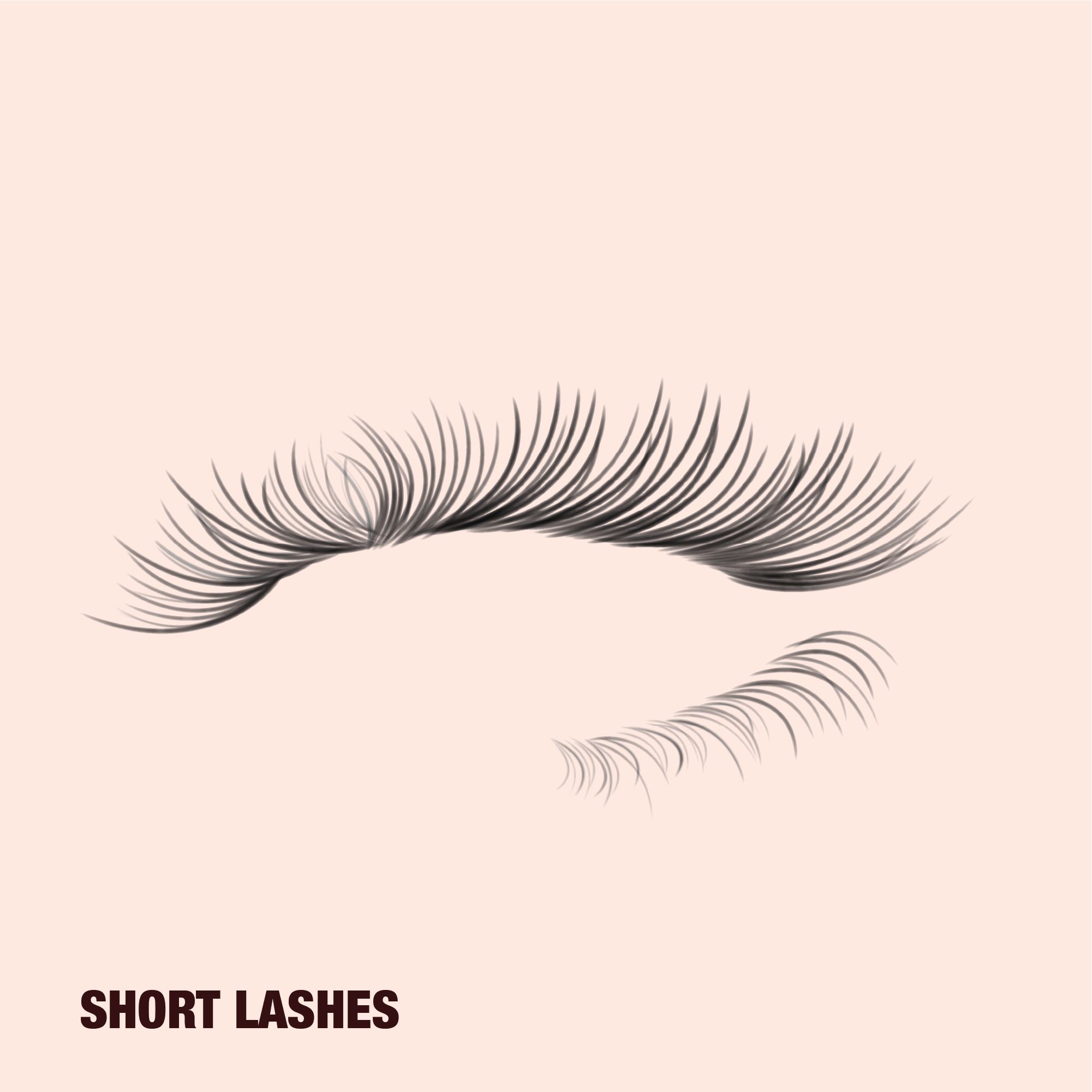 Short lashes Short eyelashes with a dainty understated look