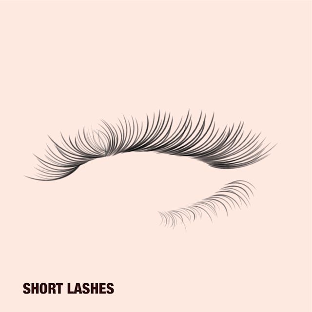 Short lashes Short eyelashes with a dainty understated look