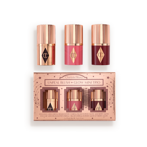 Mini Unreal Blush and Glow Trio Packshot - Open Mini Unreal Blush and Glow Trio Packshot - Open