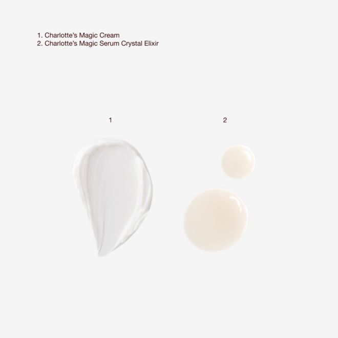 Magic Cream + Magic Serum Texture Swatch Magic Cream + Magic Serum Texture Swatch