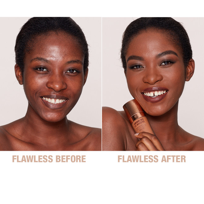 Airbrush Flawless Foundation 14 Neutral Before and After