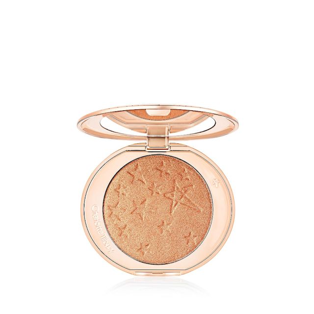 Hollywood Glow Glide Face Architect Highlighter in Rose Gold packshot for blog Charlotte's Hollywood Glow Glide Face Architect Highlighter in Rose Gold Glow, a rose-gold pressed highlighter