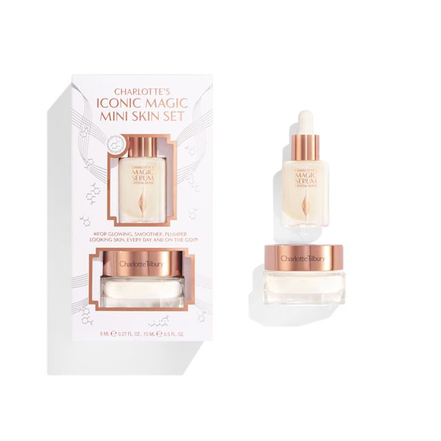 Iconic Magic Mini skin set packshot for blog Iconic Magic Mini Skin Set with mini face serum and moisturiser