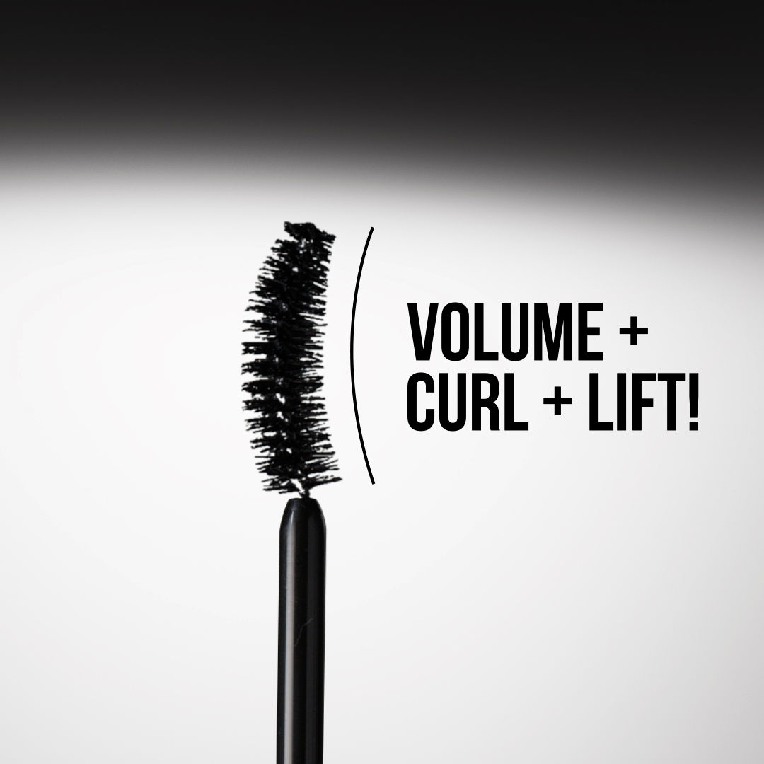 How to apply mascara for volume lift and curl Close up of how to apply mascara with Exagger-Eyes Volume Mascara wand