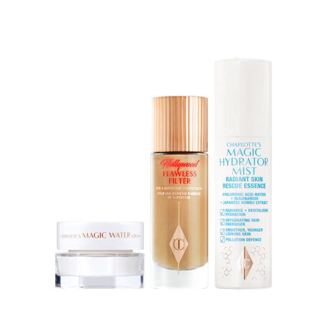 Charlotte's Magic Water Cream travel size, Hollywood Flawless Filter and Magic Hydrator Mist Charlotte's Magic Water Cream travel size, Hollywood Flawless Filter and Magic Hydrator Mist