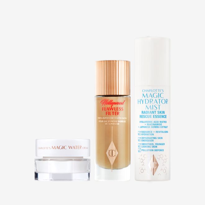Charlotte's Magic Water Cream travel size, Hollywood Flawless Filter and Magic Hydrator Mist Charlotte's Magic Water Cream travel size, Hollywood Flawless Filter and Magic Hydrator Mist