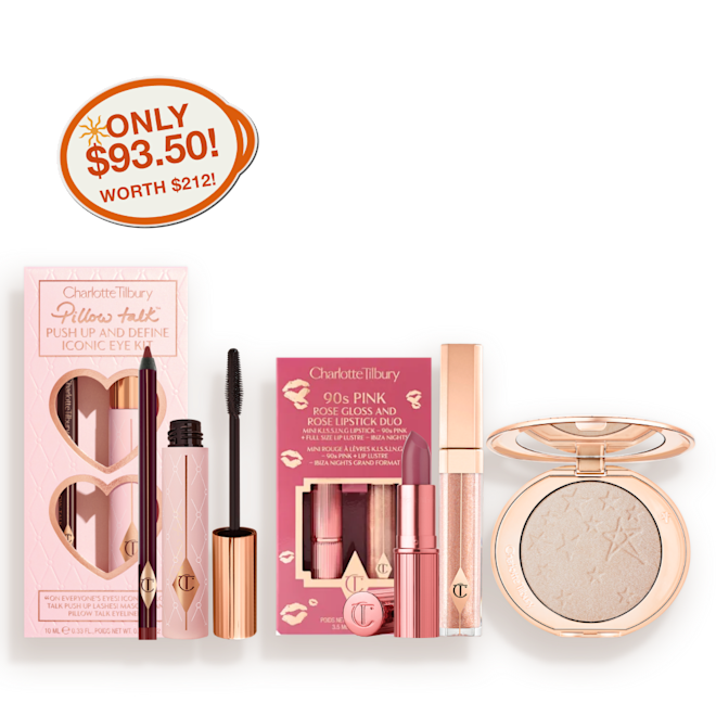 PILLOW TALK EYES, 90s PINK LIPS + HOLLYWOOD GLOW KIT - AU PILLOW TALK EYES, 90s PINK LIPS + HOLLYWOOD GLOW KIT - AU