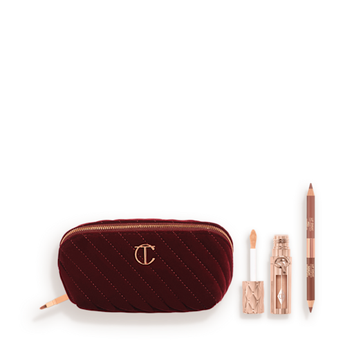 Makeup Bag of Lip Sculpting Secrets: Lip Liner, Plumping Lip Gloss + Makeup Bag Makeup Bag of Lip Sculpting Secrets: Lip Liner, Plumping Lip Gloss + Makeup Bag