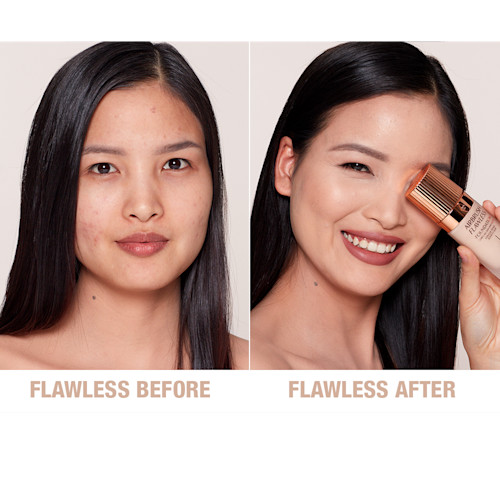 Airbrush Flawless Foundation 4 neutral before and after Airbrush Flawless Foundation 4 neutral before and after