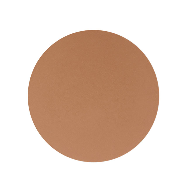 Swatch of a finely-milled bronzer in a medium brown shade, which is perfect for medium tones. 