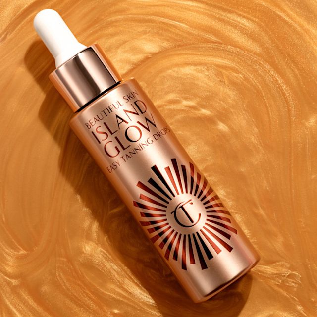 Beautiful Skin Island Glow Easy gouttes autobronzantes Gouttes autobronzantes Beautiful Skin Island Glow Easy avec fond bronzé