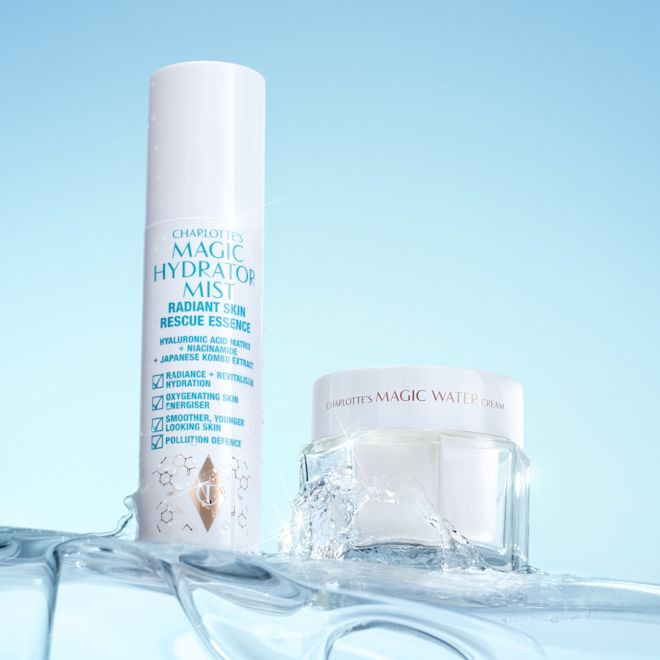 CHARLOTTE’S HYDRATING REVIVAL SET A magic water cream jar and hydrating mist