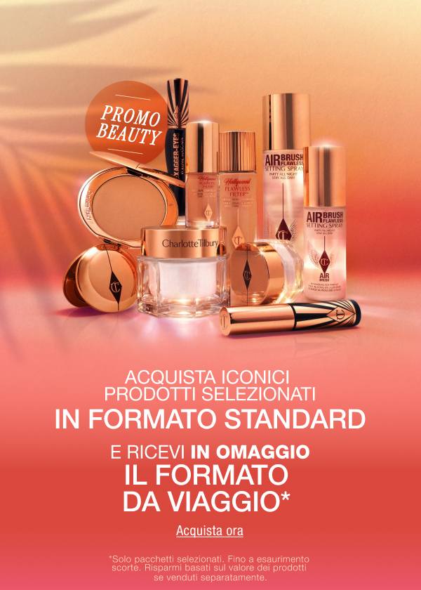 Acquista iconici prodotti selezionati in formato standard e ricevi in omaggio il formato da viaggio* UNO DA TENERE A CASA, UNO DA PORTARE CON TE! <ACQUISTA ORA> Acquista iconici prodotti selezionati in formato standard e ricevi in omaggio il formato da viaggio* UNO DA TENERE A CASA, UNO DA PORTARE CON TE! <ACQUISTA ORA>
