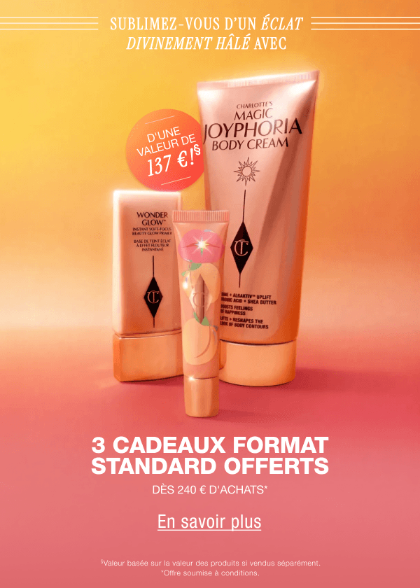 Sublimez-vous d'un éclat divinement hâlé avec 3 cadeaux format standard offerts Sublimez-vous d'un éclat divinement hâlé avec 3 cadeaux format standard offerts