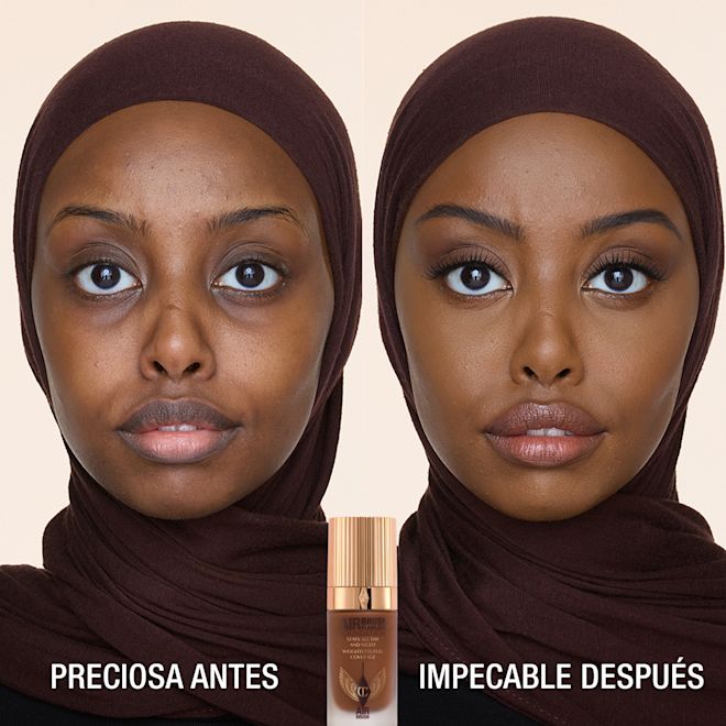 Antes y después de usar Airbrush Flawless Foundation 14 Neautral Antes y después de usar Airbrush Flawless Foundation 14 Neautral
