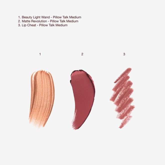 Texture Swatch of PILLOW TALK ICONIC LIP + CHEEK KIT - MEDIUM Holiday 2026 Texture Swatch of PILLOW TALK ICONIC LIP + CHEEK KIT - MEDIUM Holiday 2026