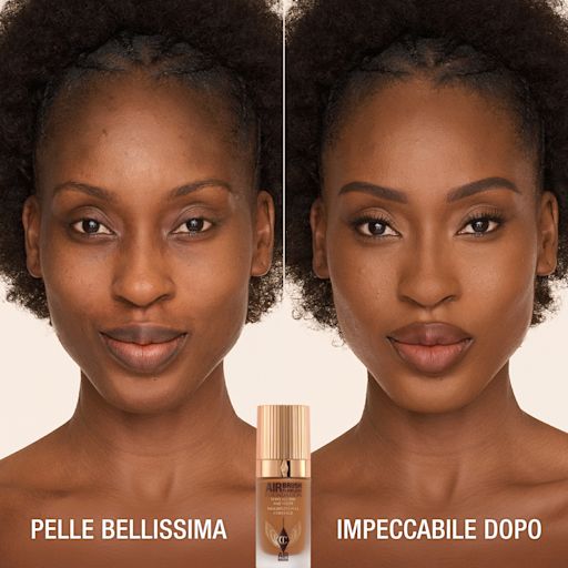 AIRBRUSH FLAWLESS FOUNDATION PRIMA E DOPO - 13 Caldo AIRBRUSH FLAWLESS FOUNDATION PRIMA E DOPO - 13 Caldo