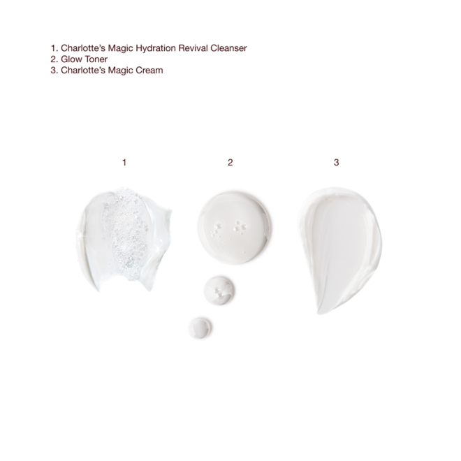 Cleanser + Toner + Magic Cream Texture swatch Cleanser + Toner + Magic Cream Texture swatch