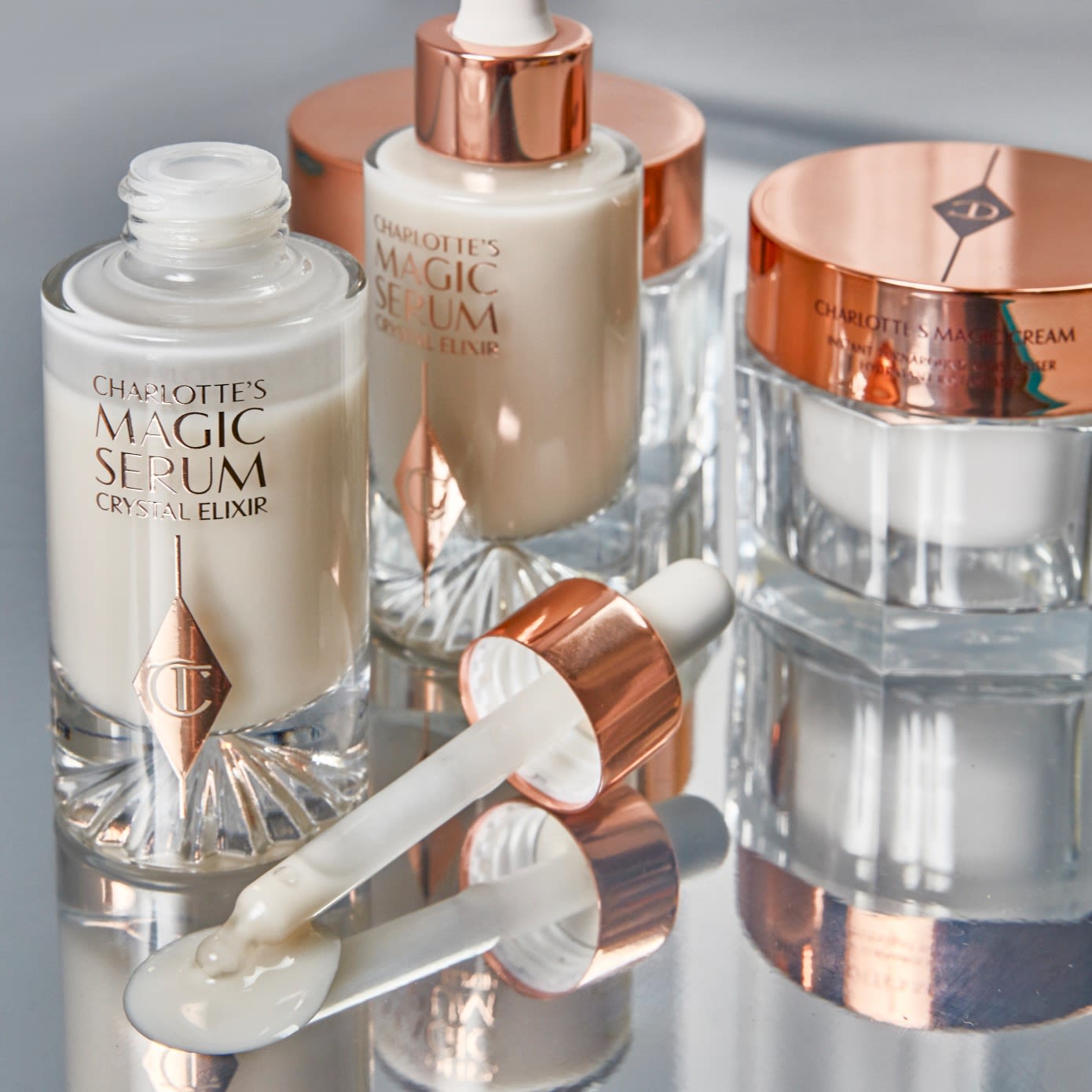 Magic Serum still life Charlotte's Magic Serum Crystal Elixir with lid off