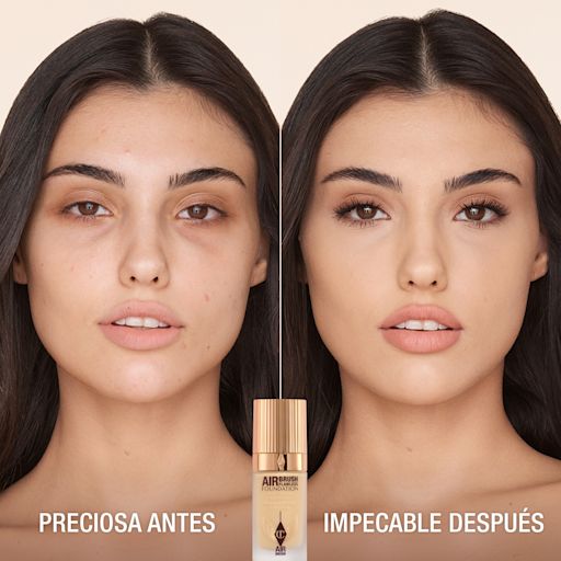 Antes y después de usar Airbrush Flawless Foundation 5 Neutral Antes y después de usar Airbrush Flawless Foundation 5 Neutral