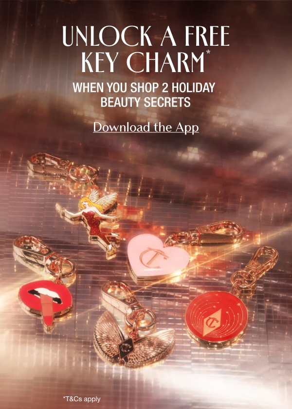 Unlock a Free Key Charm* when you shop 2 holiday beauty secrets ONLY ON THE APP Unlock a Free Key Charm* when you shop 2 holiday beauty secrets ONLY ON THE APP